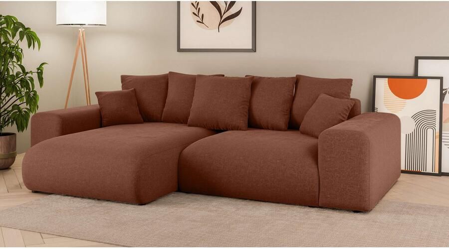 Home affaire Hoekbank LAKESIDE met bedfunctie en bedlade B D H 257 166 84 cm L-vorm recamiere aan beide zijden monteerbaar golfondersteuning - Foto 7