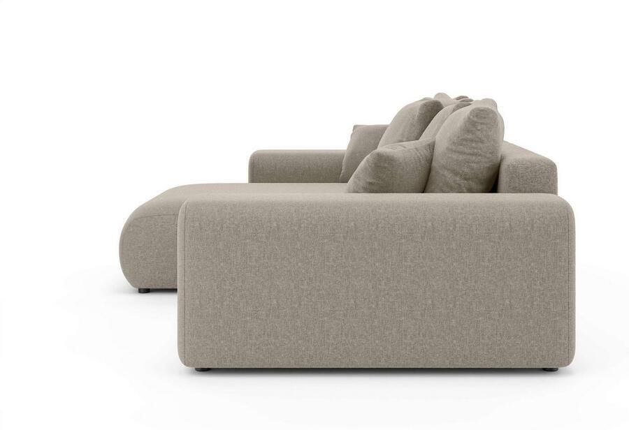 Home affaire Hoekbank LAKESIDE met bedfunctie en bedlade B D H 257 166 84 cm L-vorm recamiere aan beide zijden monteerbaar golfondersteuning