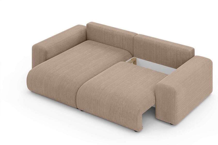 Home affaire Hoekbank LAKESIDE met bedfunctie en bedlade B D H 257 166 84 cm L-vorm recamiere aan beide zijden monteerbaar golfondersteuning - Foto 2