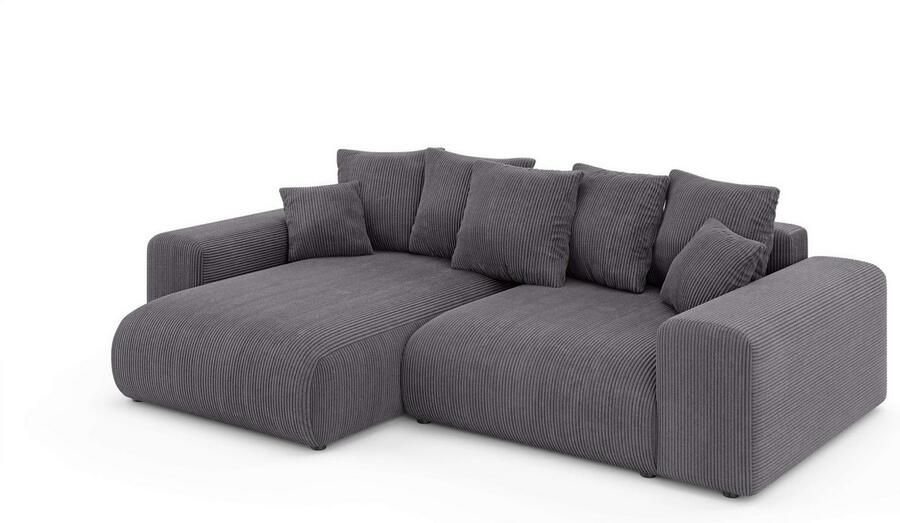 Home affaire Hoekbank LAKESIDE met bedfunctie en bedlade B D H 257 166 84 cm L-vorm recamiere aan beide zijden monteerbaar golfondersteuning - Foto 3