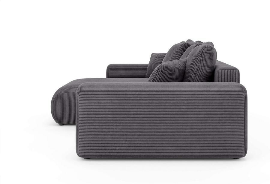 Home affaire Hoekbank LAKESIDE met bedfunctie en bedlade B D H 257 166 84 cm L-vorm recamiere aan beide zijden monteerbaar golfondersteuning