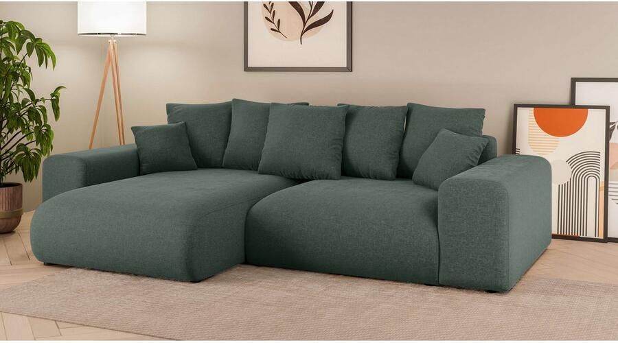 Home affaire Hoekbank LAKESIDE met bedfunctie en bedlade B D H 257 166 84 cm L-vorm recamiere aan beide zijden monteerbaar golfondersteuning - Foto 7