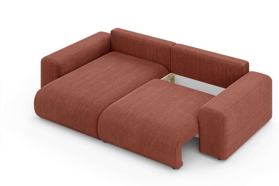 Home affaire Hoekbank LAKESIDE met bedfunctie en bedlade B D H 257 166 84 cm L-vorm recamiere aan beide zijden monteerbaar golfondersteuning - Foto 2