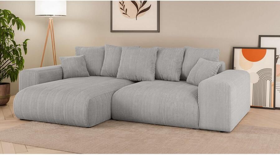 Home affaire Hoekbank LAKESIDE met bedfunctie en bedlade B D H 257 166 84 cm L-vorm recamiere aan beide zijden monteerbaar golfondersteuning - Foto 6