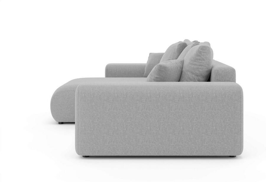 Home affaire Hoekbank LAKESIDE met bedfunctie en bedlade B D H 257 166 84 cm L-vorm recamiere aan beide zijden monteerbaar golfondersteuning