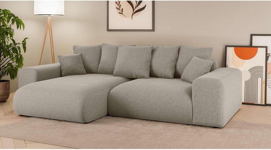 Home affaire Hoekbank LAKESIDE met bedfunctie en bedlade B D H 257 166 84 cm L-vorm recamiere aan beide zijden monteerbaar golfondersteuning - Foto 7