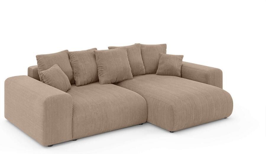 Home affaire Hoekbank LAKESIDE met bedfunctie en bedlade B D H 257 166 84 cm L-vorm recamiere aan beide zijden monteerbaar golfondersteuning - Foto 4