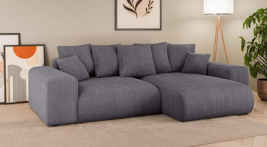 Home affaire Hoekbank LAKESIDE met bedfunctie en bedlade B D H 257 166 84 cm L-vorm recamiere aan beide zijden monteerbaar golfondersteuning - Foto 8