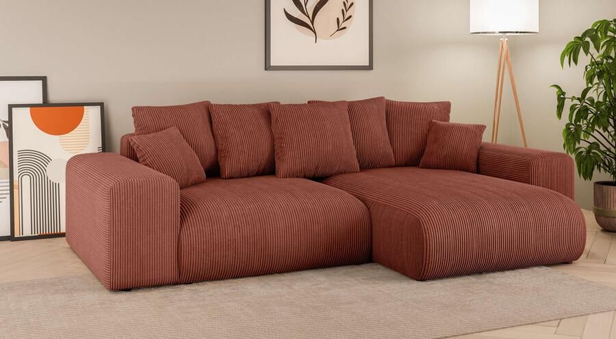 Home affaire Hoekbank LAKESIDE met bedfunctie en bedlade B D H 257 166 84 cm L-vorm recamiere aan beide zijden monteerbaar golfondersteuning - Foto 9