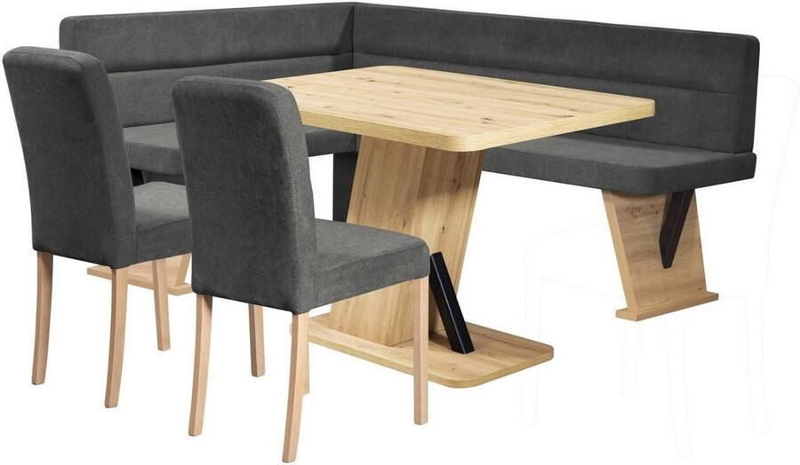 Home affaire Stoel met 4 poten Laros Massief houten frame (set) - Foto 2