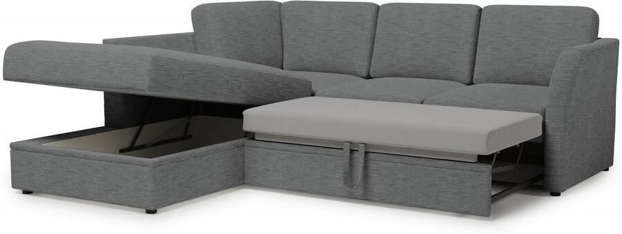 Home affaire Hoekbank Lavars L-vorm slaapbank met slaapfunctie en bergruimte in twee verschillende stofkwaliteiten - Foto 6
