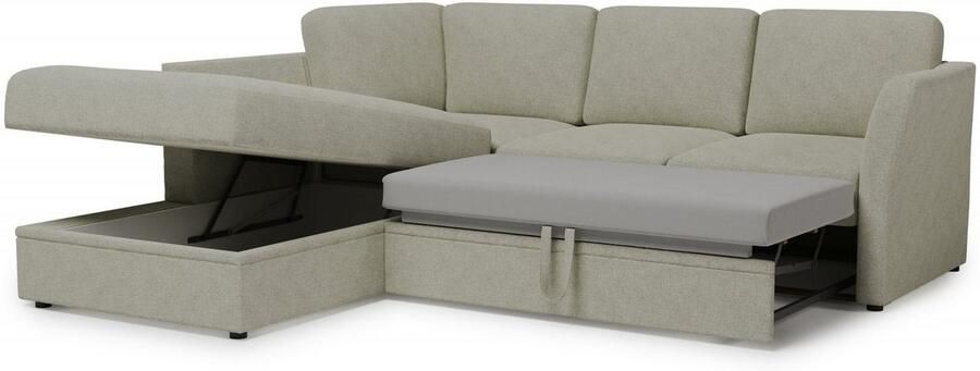 Home affaire Hoekbank Lavars L-vorm slaapbank met slaapfunctie en bergruimte in twee verschillende stofkwaliteiten - Foto 6