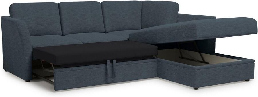 Home affaire Hoekbank Lavars L-vorm slaapbank met slaapfunctie en bergruimte in twee verschillende stofkwaliteiten - Foto 6