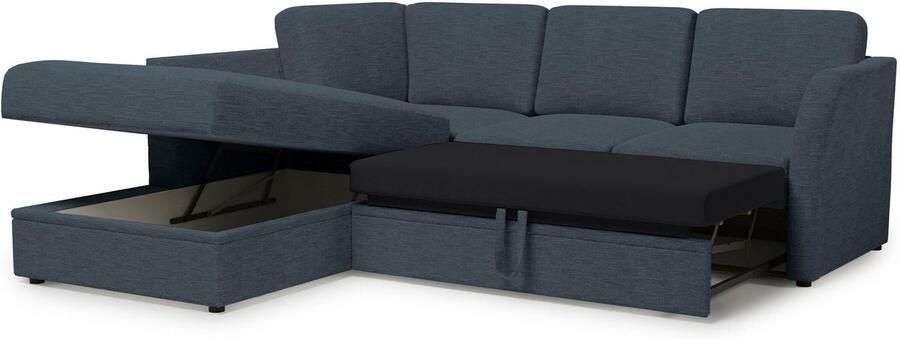 Home affaire Hoekbank Lavars L-vorm slaapbank met slaapfunctie en bergruimte in twee verschillende stofkwaliteiten - Foto 6