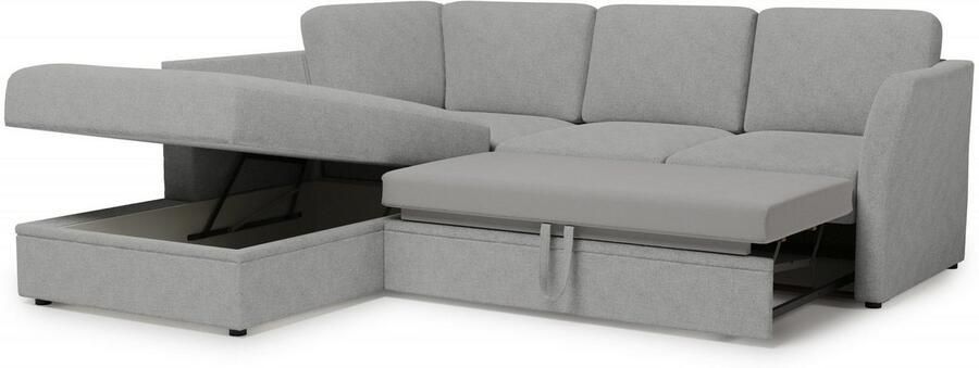 Home affaire Hoekbank Lavars L-vorm slaapbank met slaapfunctie en bergruimte in twee verschillende stofkwaliteiten - Foto 6