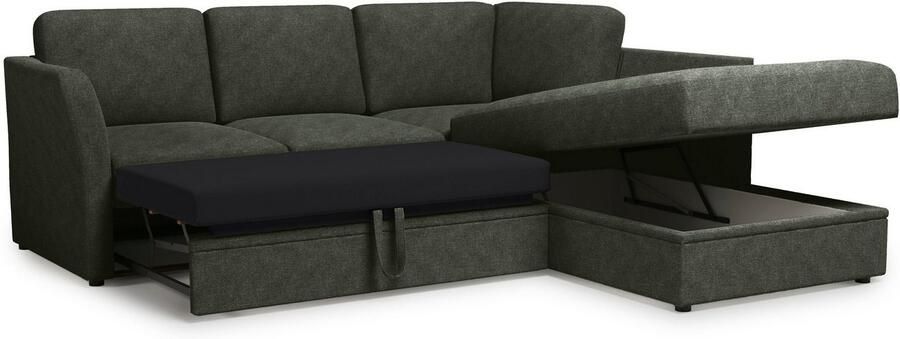 Home affaire Hoekbank Lavars L-vorm slaapbank met slaapfunctie en bergruimte in twee verschillende stofkwaliteiten - Foto 6