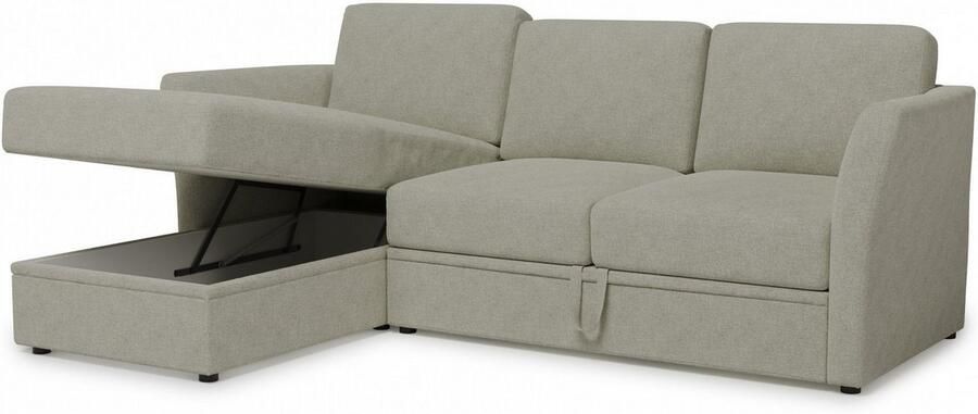 Home affaire Hoekbank Lavars L-vorm slaapbank met slaapfunctie en bergruimte in twee verschillende stofkwaliteiten - Foto 6