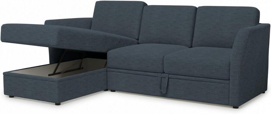 Home affaire Hoekbank Lavars L-vorm slaapbank met slaapfunctie en bergruimte in twee verschillende stofkwaliteiten - Foto 6