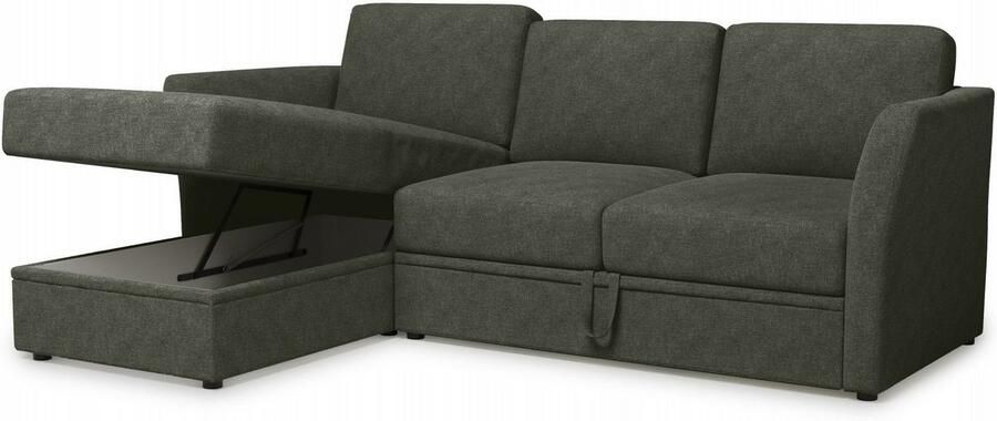 Home affaire Hoekbank Lavars L-vorm slaapbank met slaapfunctie en bergruimte in twee verschillende stofkwaliteiten - Foto 6