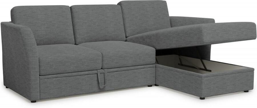 Home affaire Hoekbank Lavars L-vorm slaapbank met slaapfunctie en bergruimte in twee verschillende stofkwaliteiten - Foto 6