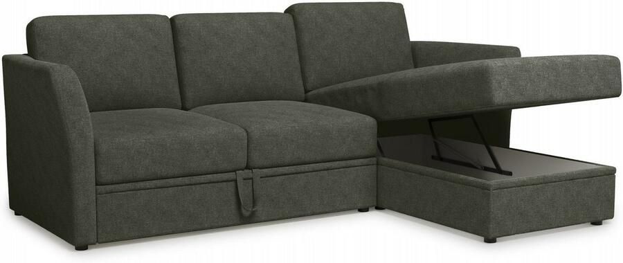 Home affaire Hoekbank Lavars L-vorm slaapbank met slaapfunctie en bergruimte in twee verschillende stofkwaliteiten - Foto 6