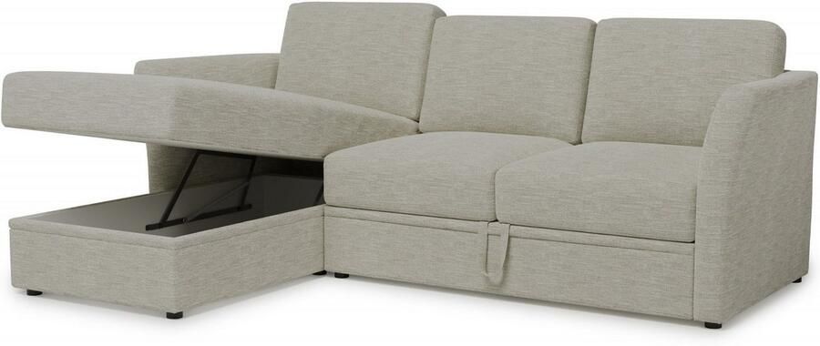Home affaire Hoekbank Lavars L-vorm slaapbank met slaapfunctie en bergruimte in twee verschillende stofkwaliteiten - Foto 6