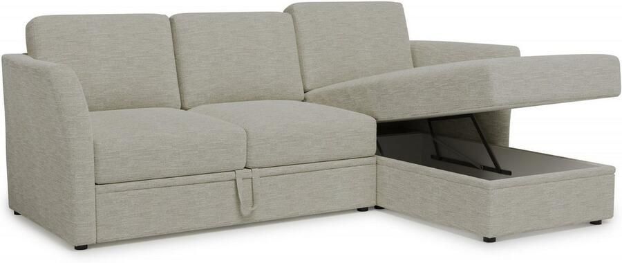 Home affaire Hoekbank Lavars L-vorm slaapbank met slaapfunctie en bergruimte in twee verschillende stofkwaliteiten - Foto 6