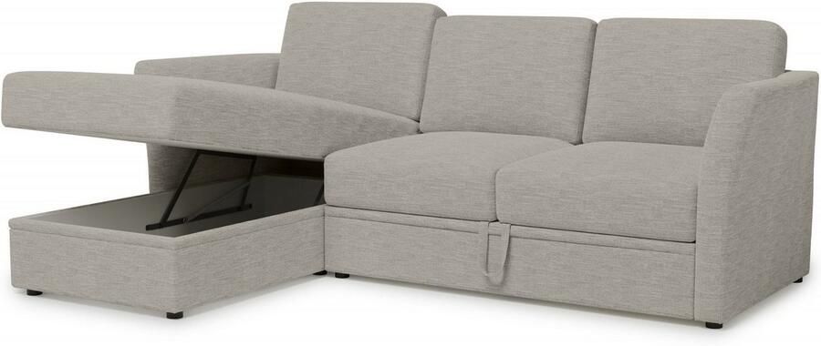 Home affaire Hoekbank Lavars L-vorm slaapbank met slaapfunctie en bergruimte in twee verschillende stofkwaliteiten - Foto 6