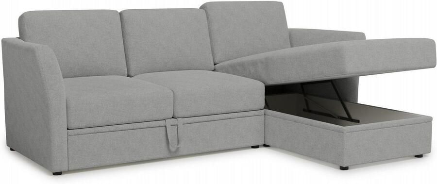 Home affaire Hoekbank Lavars L-vorm slaapbank met slaapfunctie en bergruimte in twee verschillende stofkwaliteiten - Foto 6