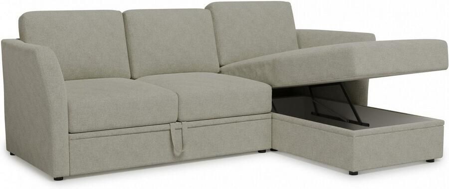 Home affaire Hoekbank Lavars L-vorm slaapbank met slaapfunctie en bergruimte in twee verschillende stofkwaliteiten - Foto 6