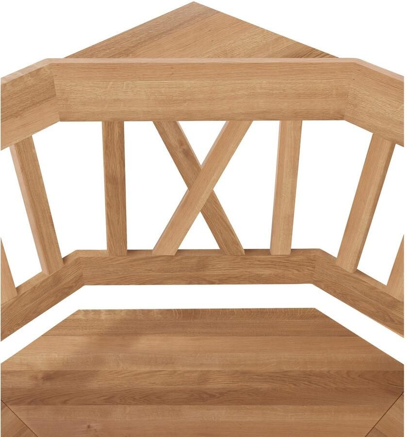 Home affaire Hoekbank Lukas met opbergruimte onder de zittingen massief eiken