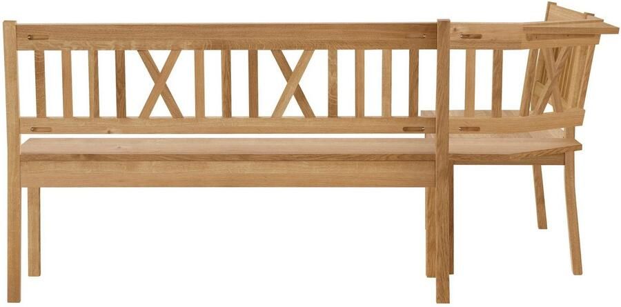 Home affaire Hoekbank Lukas met opbergruimte onder de zittingen massief eiken - Foto 4