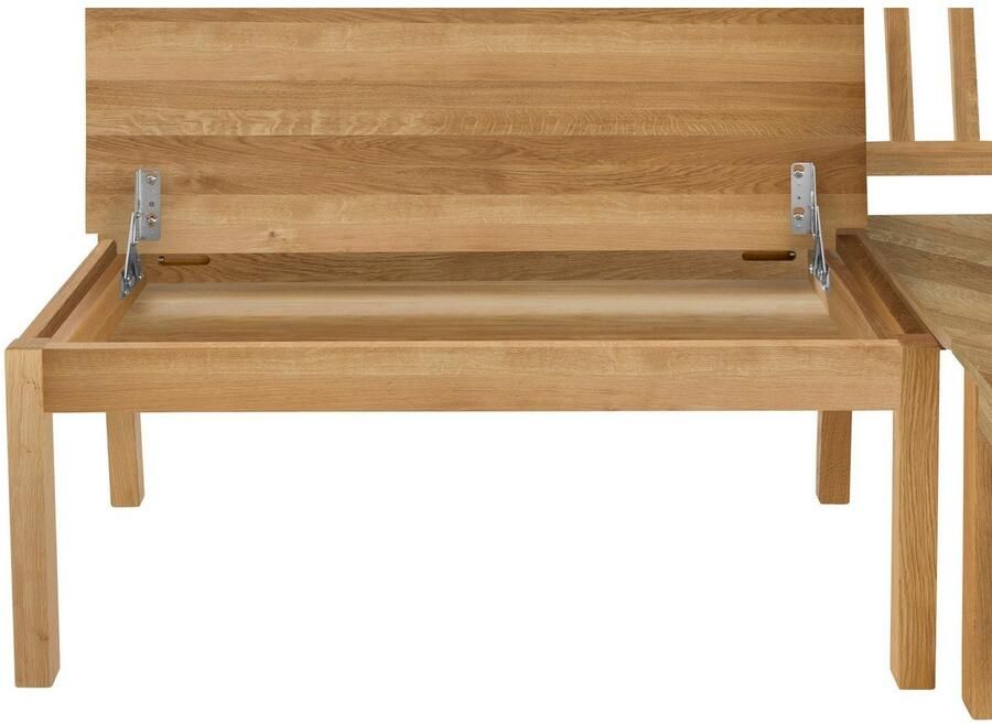 Home affaire Hoekbank Lukas met opbergruimte onder de zittingen massief eiken - Foto 2