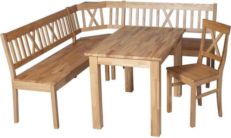 Home affaire Hoekbank Lukas met opbergruimte onder de zittingen massief eiken - Foto 5