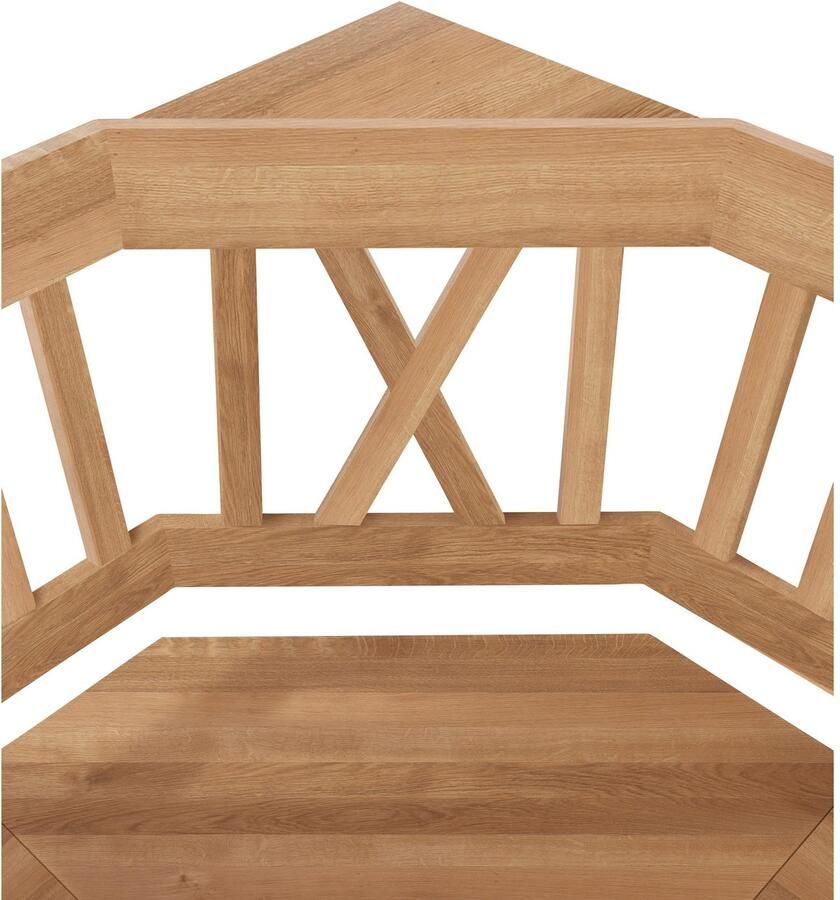 Home affaire Hoekbank Lukas met opbergruimte onder de zittingen massief eiken