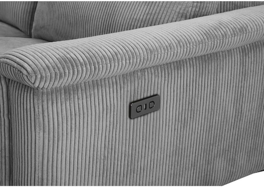 Home affaire Hoekbank Lund in cord L-vorm 261 cm handmatige en elektrische relaxfunctie