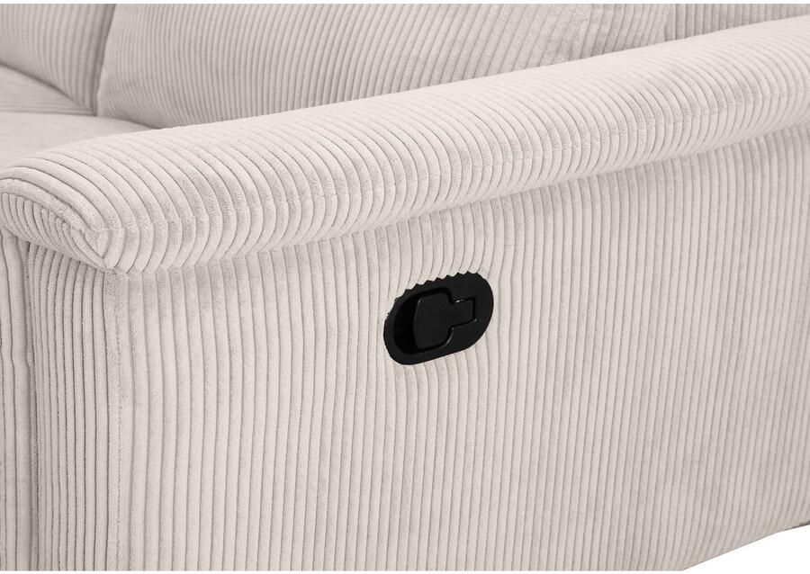 Home affaire Hoekbank Lund in cord L-vorm 261 cm handmatige en elektrische relaxfunctie