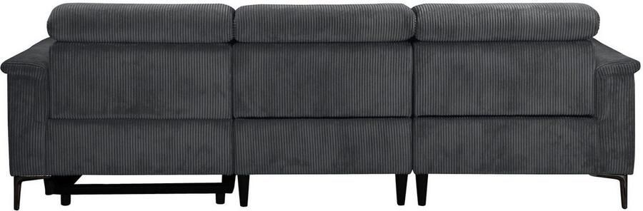 Home affaire Hoekbank Lund in cord L-vorm 261 cm handmatige en elektrische relaxfunctie - Foto 8