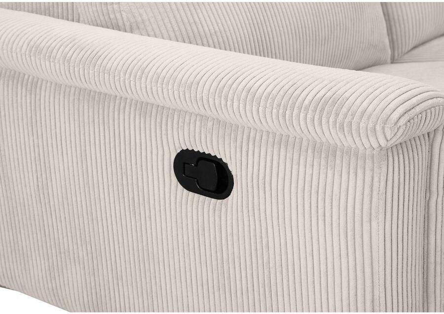 Home affaire Hoekbank Lund in cord L-vorm 261 cm handmatige en elektrische relaxfunctie