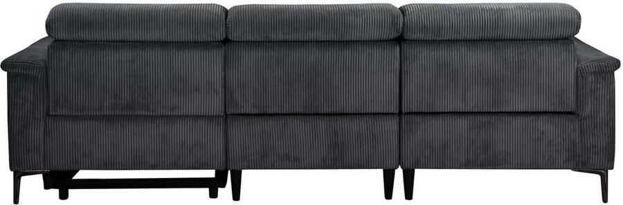 Home affaire Hoekbank Lund in cord L-vorm 261 cm handmatige en elektrische relaxfunctie - Foto 8