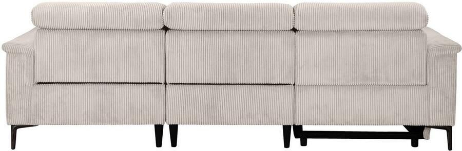 Home affaire Hoekbank Lund in cord L-vorm 261 cm handmatige en elektrische relaxfunctie - Foto 8