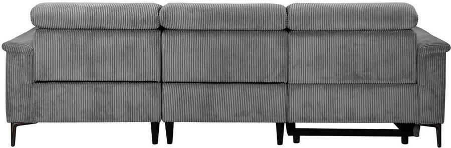 Home affaire Hoekbank Lund in cord L-vorm 261 cm handmatige en elektrische relaxfunctie - Foto 8