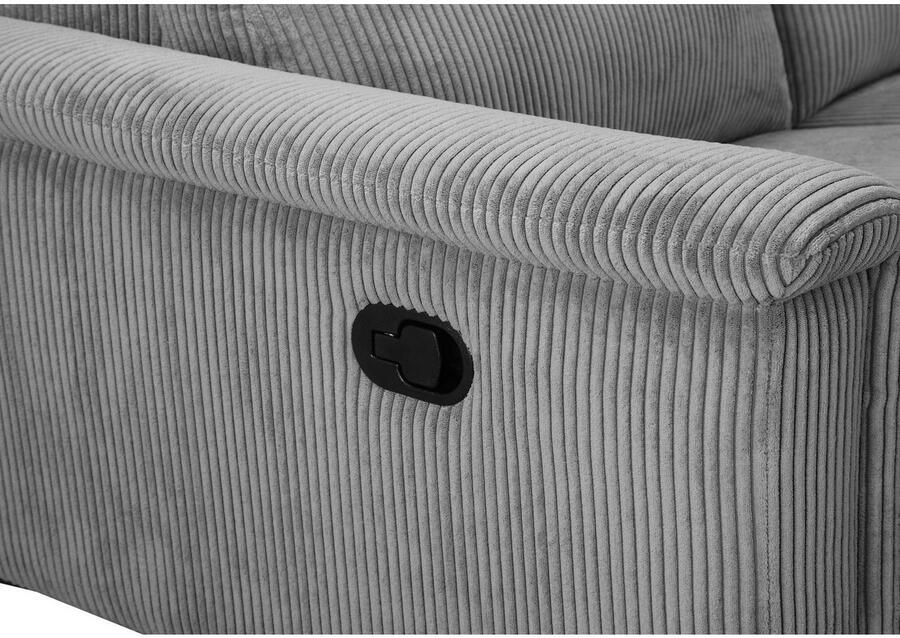Home affaire Hoekbank Lund in cord L-vorm 261 cm handmatige en elektrische relaxfunctie
