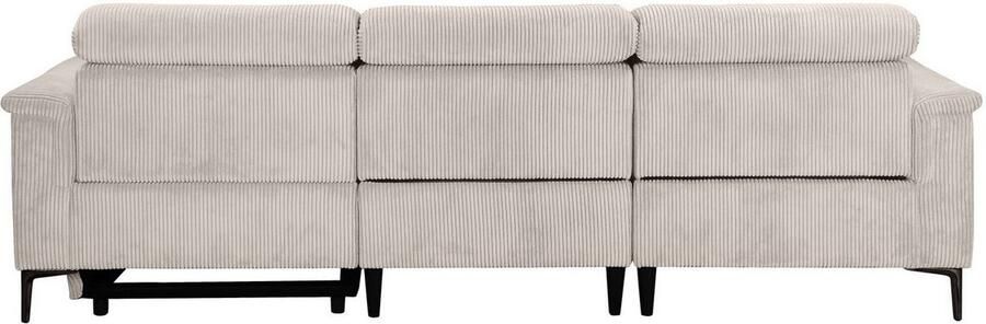 Home affaire Hoekbank Lund in cord L-vorm 261 cm handmatige en elektrische relaxfunctie - Foto 8