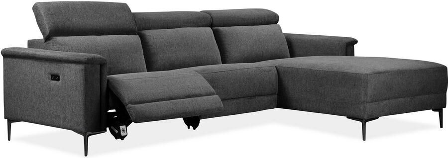 Home affaire Hoekbank Lund L-vorm 261 cm handmatige of elektrische relaxfunctie (met USB-A) - Foto 5