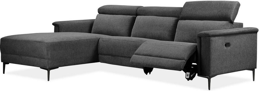 Home affaire Hoekbank Lund L-vorm 261 cm handmatige of elektrische relaxfunctie (met USB-A) - Foto 6