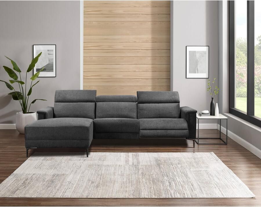 Home affaire Hoekbank Lund L-vorm 261 cm handmatige of elektrische relaxfunctie (met USB-A) - Foto 3