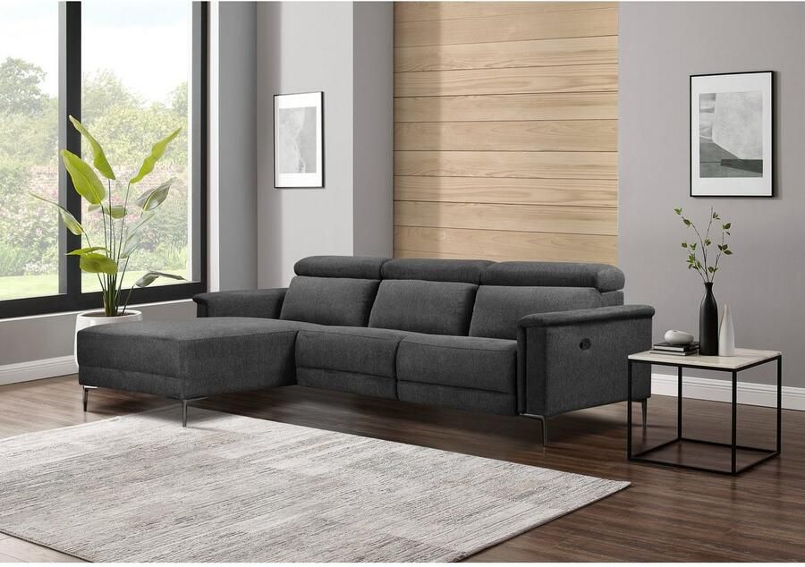 Home affaire Hoekbank Lund L-vorm 261 cm handmatige of elektrische relaxfunctie (met USB-A) - Foto 4