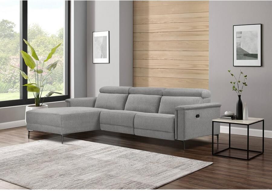 Home affaire Hoekbank Lund L-vorm 261 cm handmatige of elektrische relaxfunctie (met USB-A) - Foto 4
