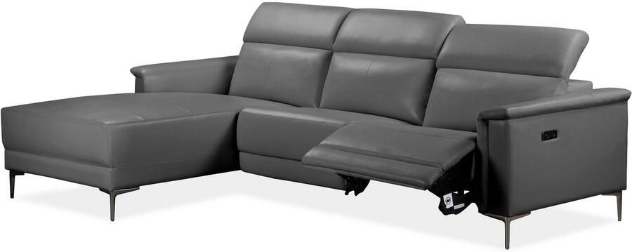 Home affaire Hoekbank Lund L-vorm 261 cm handmatige of elektrische relaxfunctie (met USB-A) - Foto 4